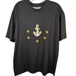 Vintage RARE Cruise Branded Navy Shirt Embroidered Anchor Stars Women's XL USA